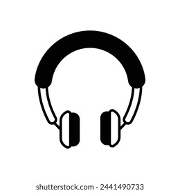 Black solid Headphone vector icon