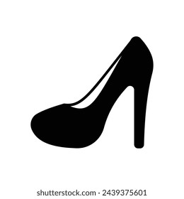 Black Solid Heels vetor icon