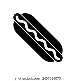 Black Solid Hot Dog vector icon
