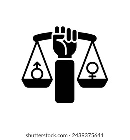 Black Solid Human Rights vetor icon