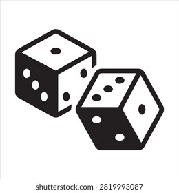 Black solid icon for dice.