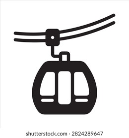 Black solid icon for funicular.