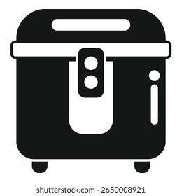 Ícone sólido preto para uma máquina de fritar profunda moderna, perfeita para projetos relacionados a aparelhos de cozinha e cozinha