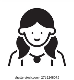 Black solid icon for sister.