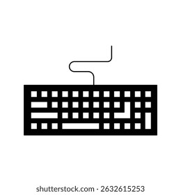 Black solid keyboard icon vector simple illustration