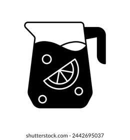 Black Solid Lemonade vector icon