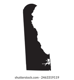 Black solid map of the state of Delaware