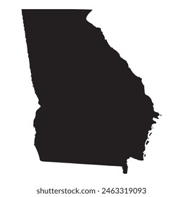 Black solid map of the state of Georgia