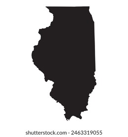 Black solid map of the state of Illinois