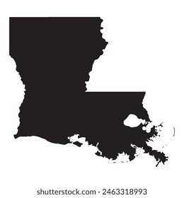 Black solid map of the state of Louisiana