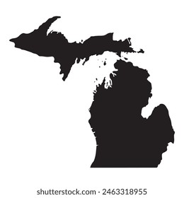 Black solid map of the state of Michigan