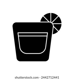 Black Solid Pisco Sour vector icon