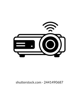 Black solid Projector vector icon