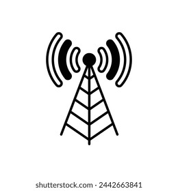 Black solid Radio Antenna Call vector icon