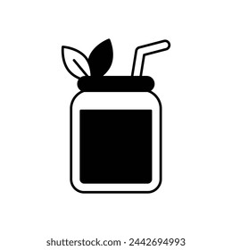 Black Solid Smoothie vector icon
