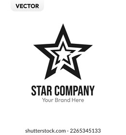 Black solid Star Logo Vector in elegant Style with white background Star symbol illustration star shape logo template Star logo images illustration design eps for brand company symbol editable