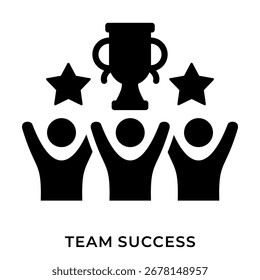 Ícone de sucesso da equipe Solid preto