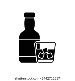 Black Solid Whiskey vector icon