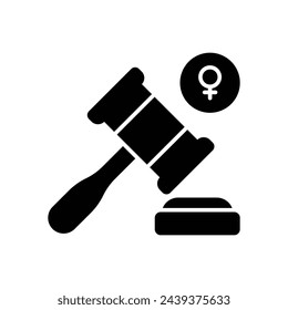 Black Solid Women Law vetor icon