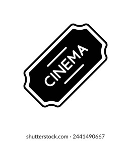 Icono de vector de entradas de cine sólido negro