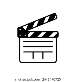 Black solidFilm Clapperboard vector icon