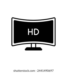Black solidHd Screen vector icon
