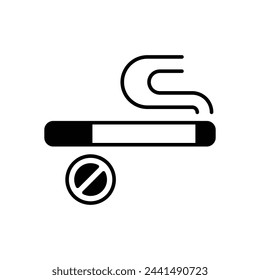 Black solidNo Smoking vector icon