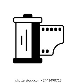 Black solidPhotographic Film vector icon