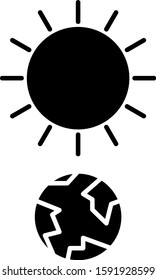 Black Solstice icon isolated on white background.  Vector Illustration