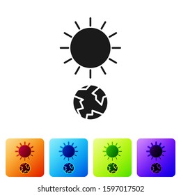 Black Solstice icon isolated on white background. Set icons in color square buttons. Vector Illustration