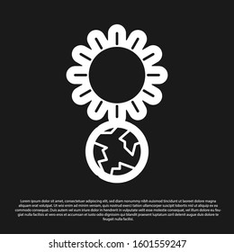 Black Solstice icon isolated on black background.  Vector Illustration