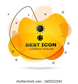 Black Solstice icon isolated on white background. Abstract banner with liquid shapes. Vector Illustration