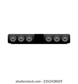 Black sound bar, home theater, speaker illustration.