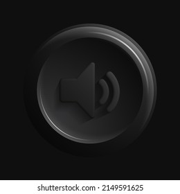 Black Sound On Isolated Round Icon. Vector illustration