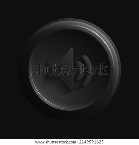 Black Sound On Isolated Round Icon. Vector illustration