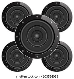 Black sound speakers, vector eps10 illustration