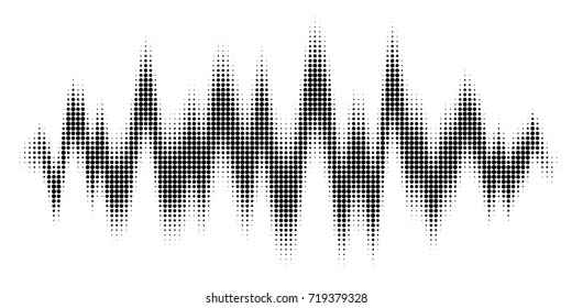 A Black Sound Wave Composed By Round Dots Set Against A White Background