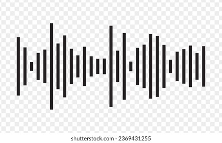 Black sound wave equalizer isolated