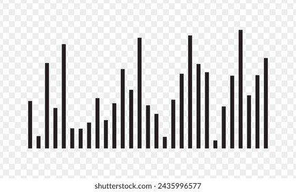 Black sound wave equalizer isolated icon template
