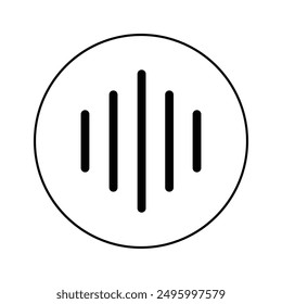 Black Sound wave icon vector simple isolated on white background design. sound or audio wave icon. Sound wave for social media and music app. Vector illustration. Eps file 165.