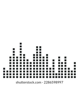 Black sound wave. Music audio frequency, sound line wave, electronic radio signal, volume level symbol. Vector curve radio waves 