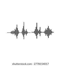 Black sound wave pattern on white