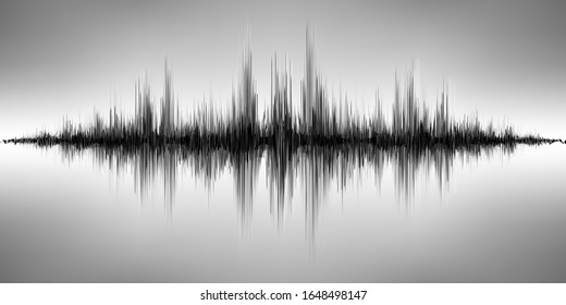 Black sound wave. Vector illustration.