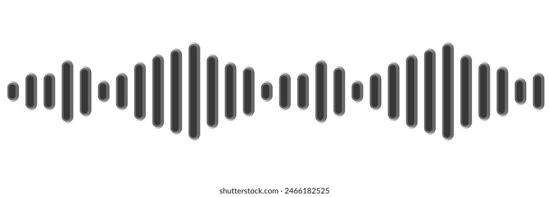Black sound waves. Abstract music wave, radio signal frequency and digital voice visualisation. Tune equalizer vector . Monochrome volume audio lines, digital audio recording. eps10.