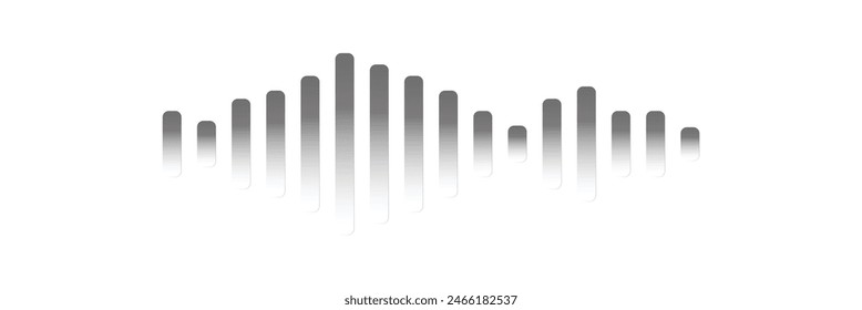 Black sound waves. Abstract music wave, radio signal frequency and digital voice visualisation. Tune equalizer vector . Monochrome volume audio lines, digital audio recording. eps10.