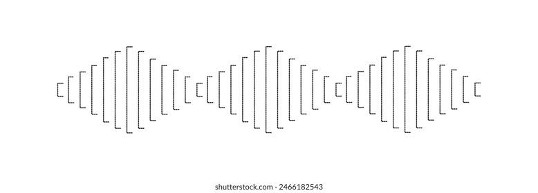 Black sound waves. Abstract music wave, radio signal frequency and digital voice visualisation. Tune equalizer vector . Monochrome volume audio lines, digital audio recording. eps10.