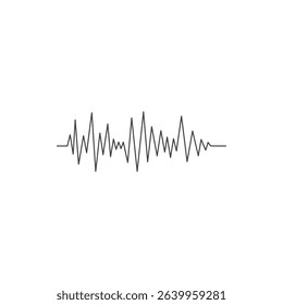 Black sound waves. Abstract music wave, radio signal frequency and digital voice visualisation. Tune equalizer vector icon. Monochrome volume audio lines, soundwaves rhythm isolated white background