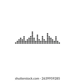 Black sound waves. Abstract music wave, radio signal frequency and digital voice visualisation. Tune equalizer vector icon. Monochrome volume audio lines, soundwaves rhythm isolated white background