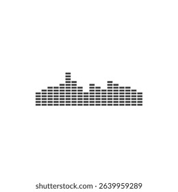 Black sound waves. Abstract music wave, radio signal frequency and digital voice visualisation. Tune equalizer vector icon. Monochrome volume audio lines, soundwaves rhythm isolated white background