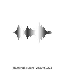 Black sound waves. Abstract music wave, radio signal frequency and digital voice visualisation. Tune equalizer vector icon. Monochrome volume audio lines, soundwaves rhythm isolated white background